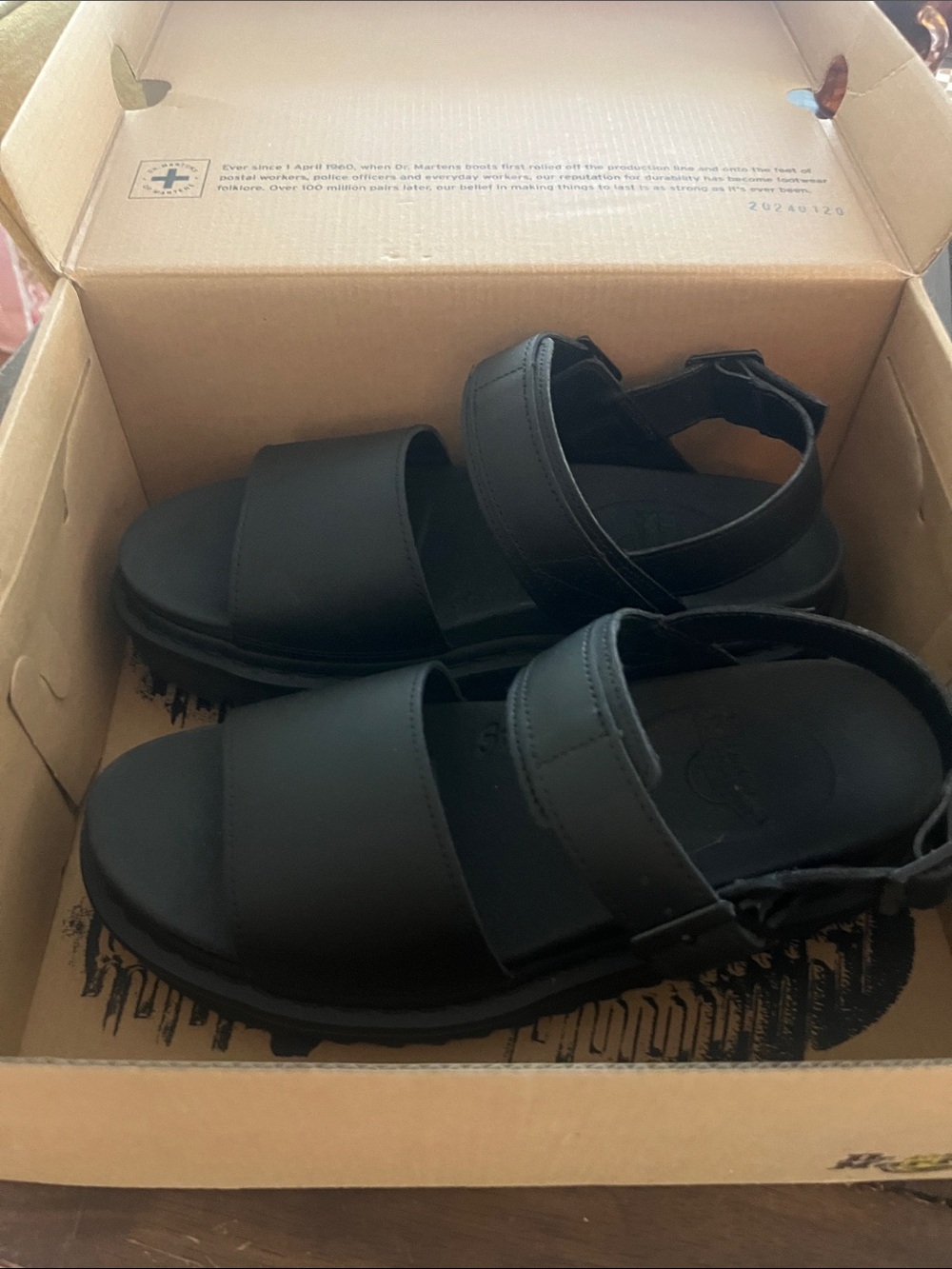 Dr. Martens Black Smooth Leather Platform Sandals